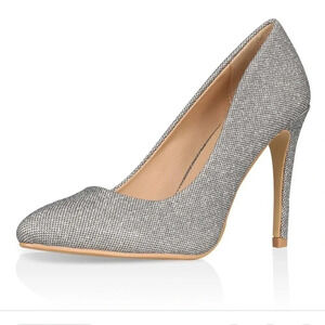 Women’s Pewter Glitter Mesh Pump 7.5 New